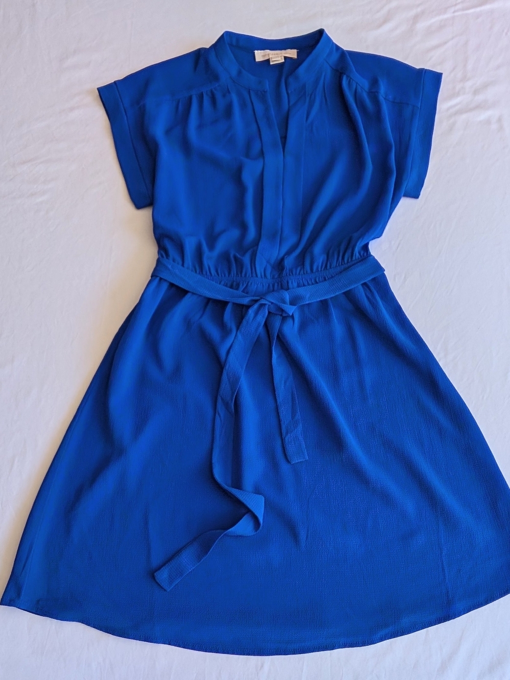 Women's Belted Shirt Dress - True Blue